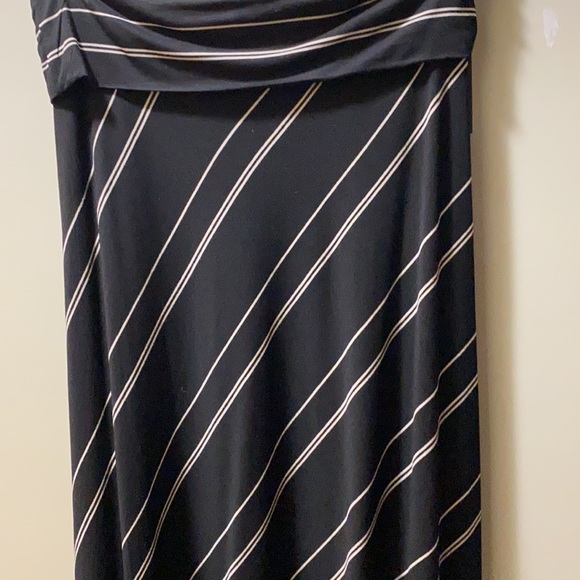 DENVER HAYES Black and White stripe Maxi skirt NWT - Picture 2 of 3